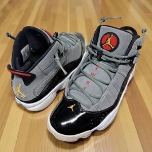 Nike Air Jordan 6 Rings Bred Playoff Black Varsity Red 322992-022 Mens Size 13
